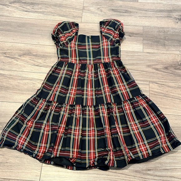 Crewcuts Girls 10 Squareneck Tiered Stewart Tartan Plaid Dress - Picture 5 of 7